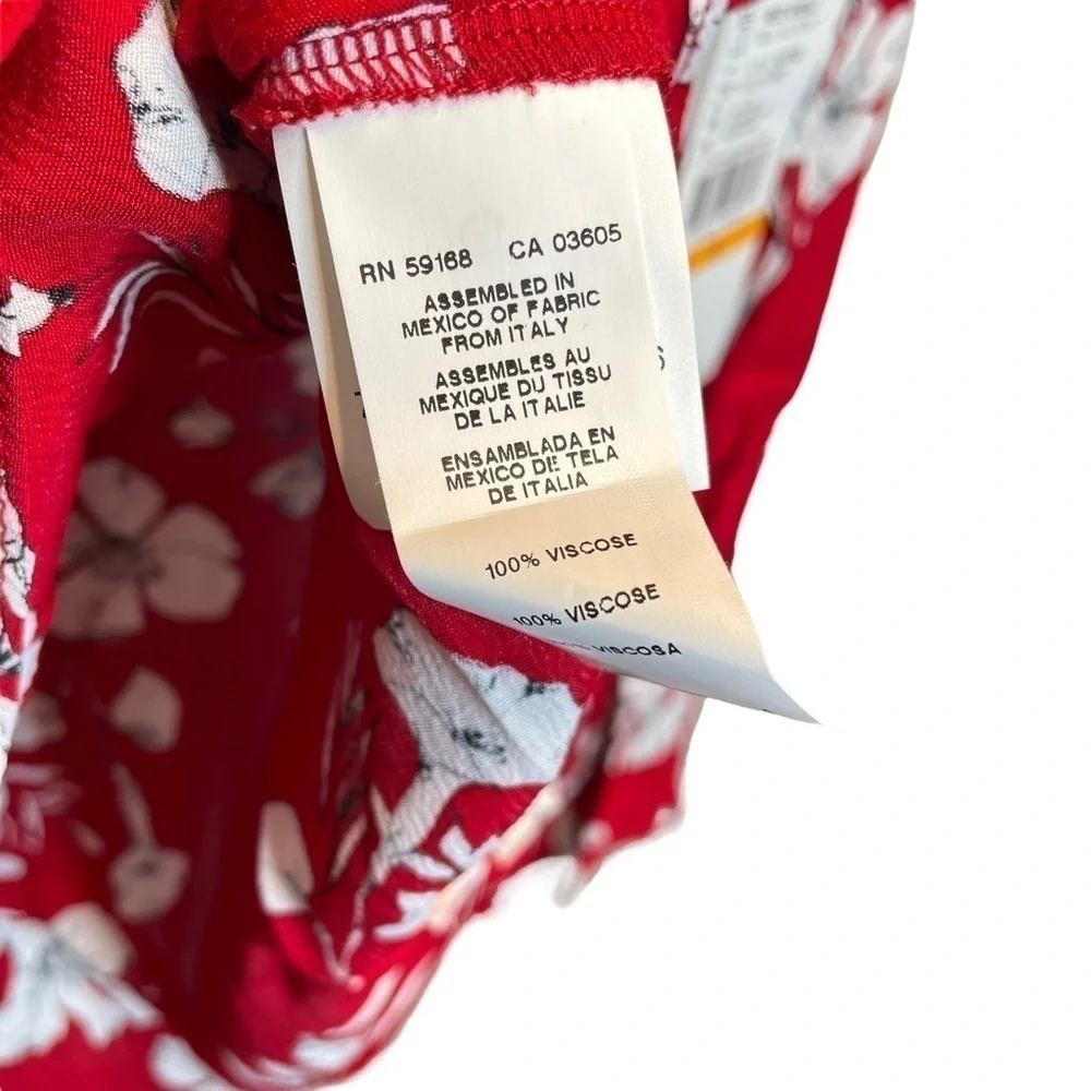 Karen Kane Printed Viscose Bell Sleeve Top in Red Ahead Small New - Picture 6 of 7